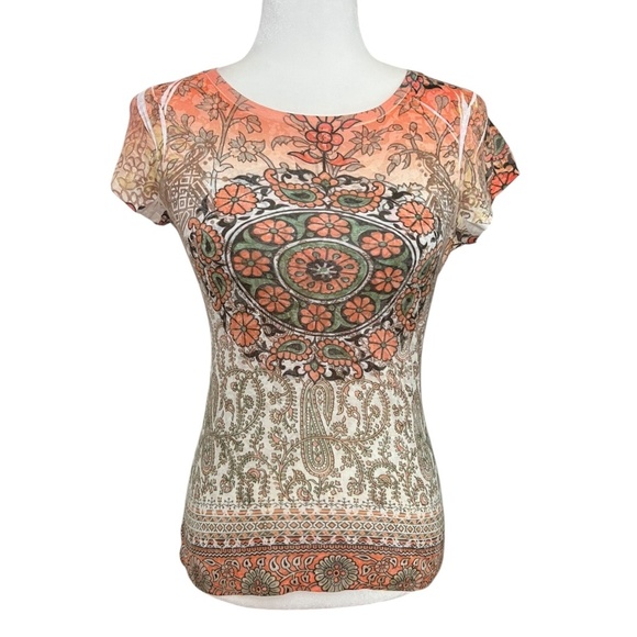 Mossimo Supply Co. Tops - Y2K Semi-Sheer Boho Short Sleeve Top Medium